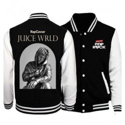 Juice Wrld Black and White Pop Rock Letterman Jacket